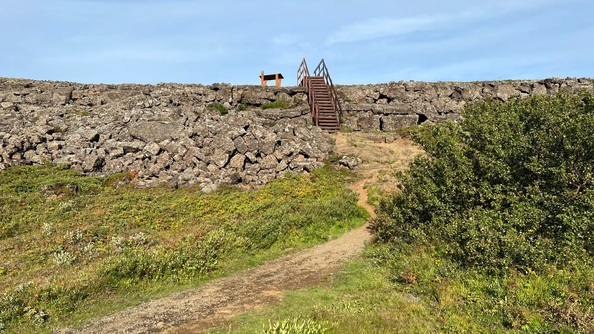 Take the staircase down to Búrfellgjá