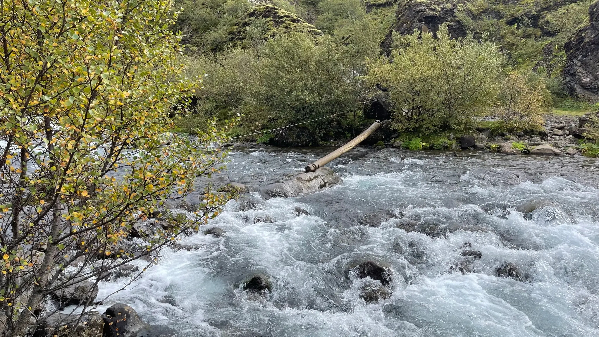Crossing over the Botnsá downstream from Glymur