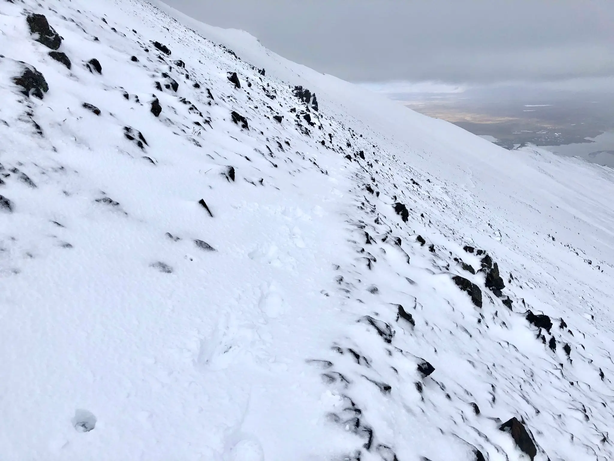 Go across the steep slope